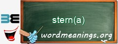 WordMeaning blackboard for stern(a)